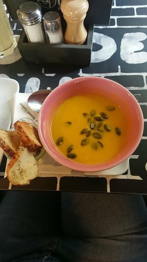 Soup of the day at Blueorange Coffee and Bagel - Margaretenstrasse in Vienna