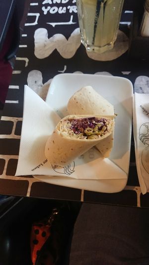 Olive and Cabbage Tortilla wrap at Blueorange Coffee and Bagel - Margaretenstrasse in Vienna