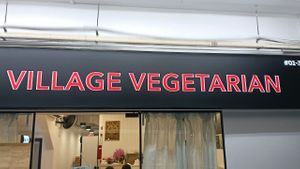 Eatery shop front  at Village Vegetarian in Singapore