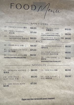 Menu1  at Village Vegetarian in Singapore