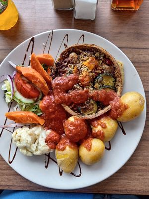 Mediterranean vegetable tart at Harbour Lights Inn in South Shields