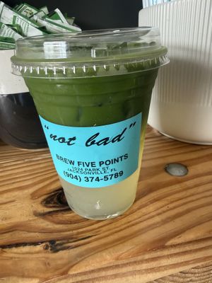 Matcha lemonade  at BREW Five Points in Jacksonville