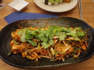 Gochuang tofu with shiitake mushrooms at Helens Sushi in Stockholm