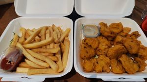 Fries and Cauli Bites (delivered) at Bodhi Vegan Cafe & Restaurant in Phuket