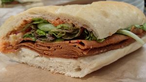 Italian cold cut sandwich at The Herbivorous Butcher in Minneapolis