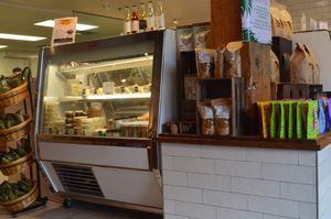 Vegan cheese case at The Herbivorous Butcher in Minneapolis