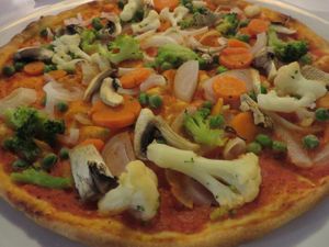 You can even order pizza with your own individual topping choice (ask for a vegan dough and no cheese). at Pizzeria-Restaurant Punjab in Saarbrucken