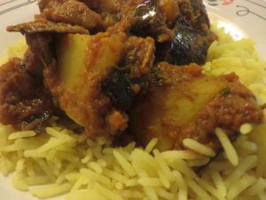 # 419: Alu Bharta (eggplant, potatoes, onions, tomatoes, Indian spices) at Pizzeria-Restaurant Punjab in Saarbrucken