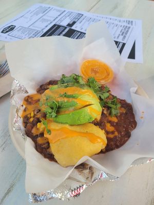 Polenta Breakfast Bowl at Powerplant Superfood Cafe in Los Angeles