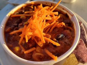 Down and dirty chili at Powerplant Superfood Cafe in Los Angeles