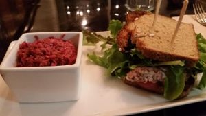 Good Karma 'Tuna' Sandwich at Powerplant Superfood Cafe in Los Angeles