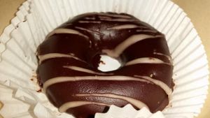 chocolate chip chocolate covered doughnut at Powerplant Superfood Cafe in Los Angeles