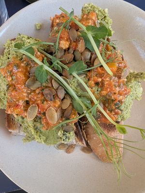 A-faux-cado toast at Satellite Coffee in Morzine