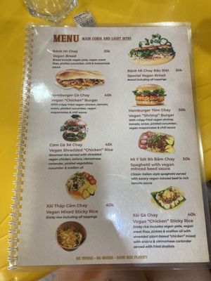 Menu page 1  at Bánh Mì Chay Đệ Nhất Madam Thao in Hoi An