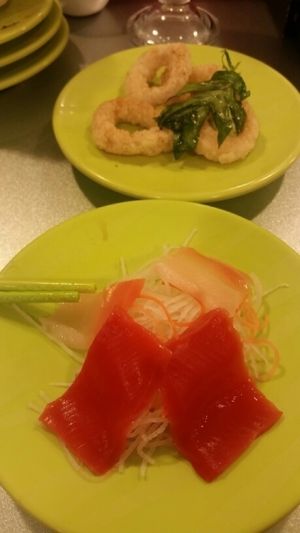 Vegan sushi and calamari at Shuiwen in Taipei