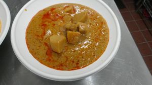 Mussaman Curry
Chili coconut-peanut based curry with tofu, potatoes, carrots, roasted peanuts. Served with cucumber relish. at Happy Elephant Vegan in Long Beach