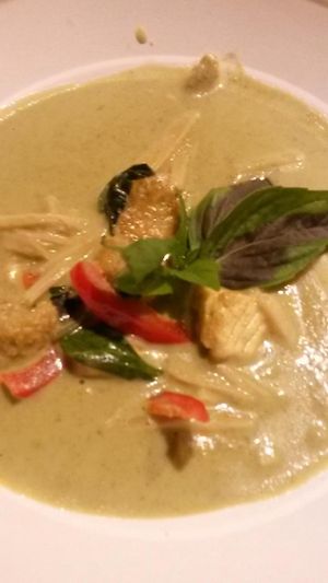 Green curry at Happy Elephant Vegan in Long Beach