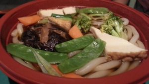 udon soup at Happy Elephant Vegan in Long Beach