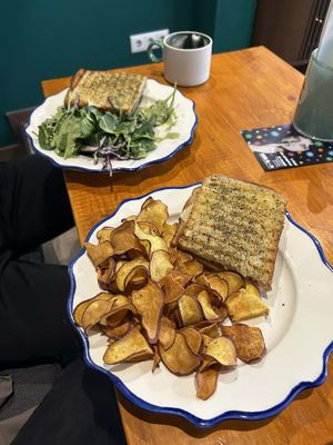 Tosta de mista with salad/chips at Casa da Mully in Lisbon