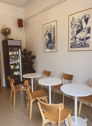 Assortment of cold drinks, including vegan wines togo.  at Pontes in Copenhagen