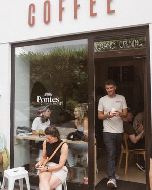Fully vegan specialty coffee bar and coffee roastery. Cozy indoor and outdoor seating.  at Pontes in Copenhagen