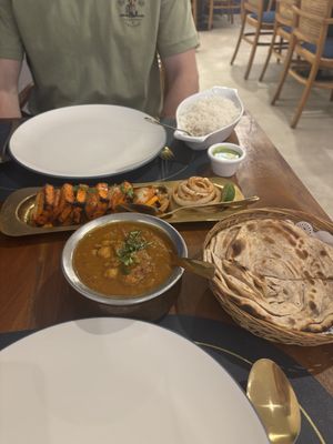 Cholle Masala & Laccha Paratha (ask for them to make it vegan ☺️)  at Aahar - Pure Vegetarian Indian Restaurant Kuta in Kuta