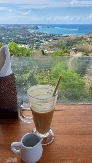 Coconut iced latte with sugar syrup at Ashtari in 