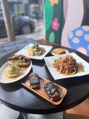 Plant based appetizers and entrees at Alice & Friends in Oak Park in Oak Park