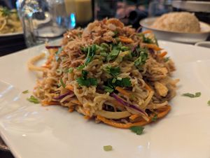 Burmese noodle salad at Alice & Friends in Oak Park in Oak Park