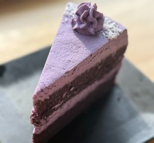 ube cake at Alice & Friends in Oak Park in Oak Park
