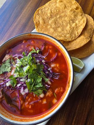 Pozole at Alice & Friends in Oak Park in Oak Park