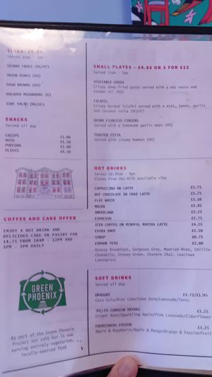 Drinks menu June 2026 at Phoenix Cafe Bar in Exeter