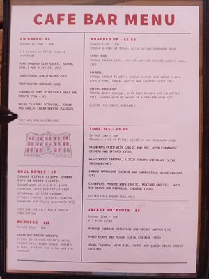 Menu July 2026 at Phoenix Cafe Bar in Exeter