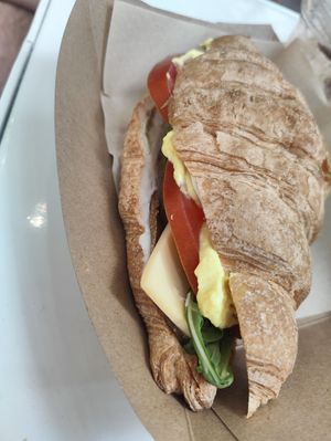 Seitan mayo vegan cheese croissant at Kitsune Athens Bistrot in Athens