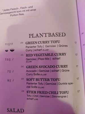 Menu at SAKIMO München in Bayern