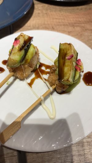 Fried rice skewers   at Nishiki Market Alley by MOON and BACK in Kyoto