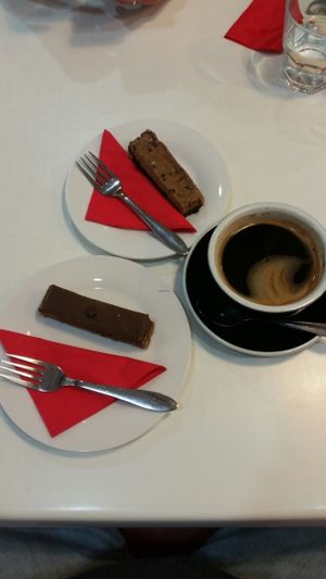 Vegan Espresso Slice & Salted Caramel Slice - Yum!  at Reality Bites Cafe in Rangiora
