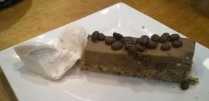 Cappuccino mousse pie with Nice Cream.  at Reality Bites Cafe in Rangiora