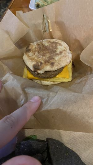 Egg mcfanning   at The Surfinista Cafe in Cocoa Beach