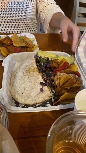 Curry chickn wrap  at The Surfinista Cafe in Cocoa Beach