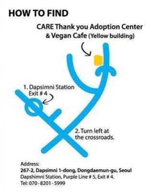 Directions at Coexistence Vegan Cafe in Seoul