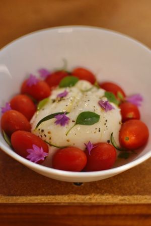 Burrata  at Sessarego in Mexico City