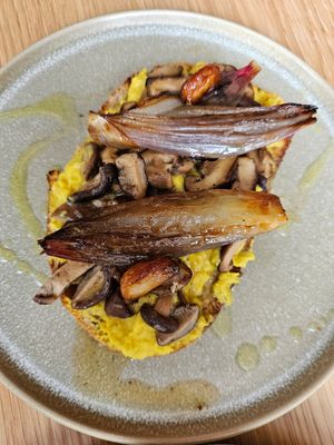 Mushroom Toast at Grounded in Aberdeen
