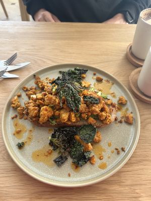 Harissa tofu - best tofu I have ever eaten!  at Grounded in Aberdeen