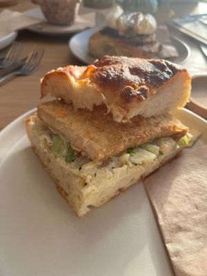 Tofu focaccia sandwich   at Grounded in Aberdeen