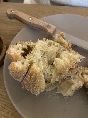 Layers in the cardamom cruffin!  at Grounded in Aberdeen