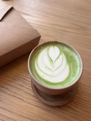 Matcha latte   at Grounded in Aberdeen