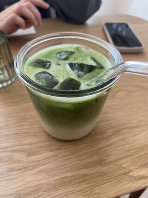 Matcha latte   at Grounded in Aberdeen