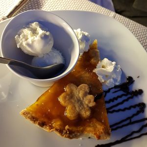 cake and icecream at Chalet Stella Alpina in Bedretto