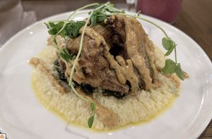 oyster mushroom & grits at Joylark Kitchen in Fairfield